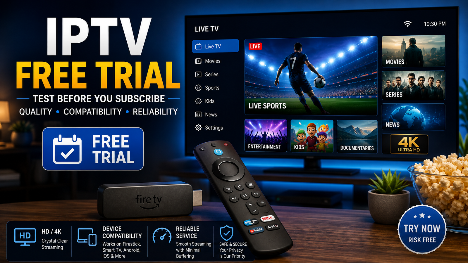 IPTV free trial for testing streaming quality and device compatibility
