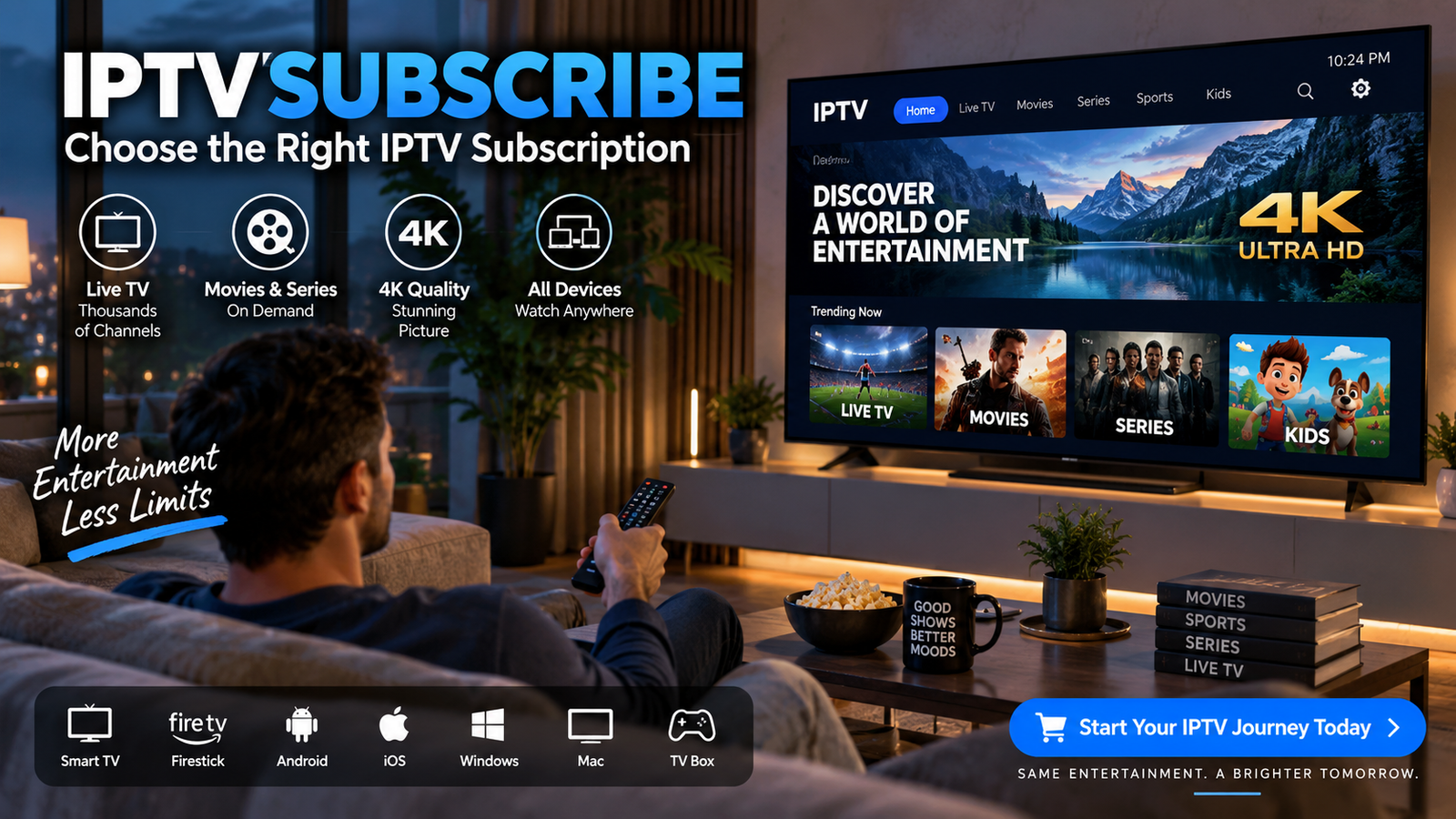 IPTVSubscribe guide for choosing an IPTV subscription and 4K streaming service