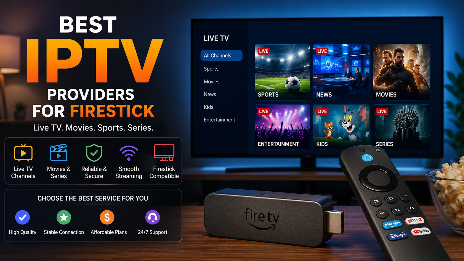 Best IPTV providers for Firestick and legal streaming services